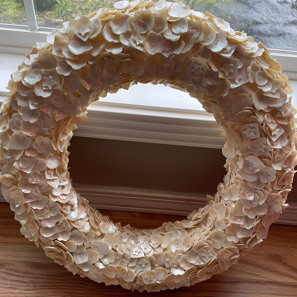 Ballard Designs Mother of Pearl Mariana Vintage All Seasons Hanging Wreath